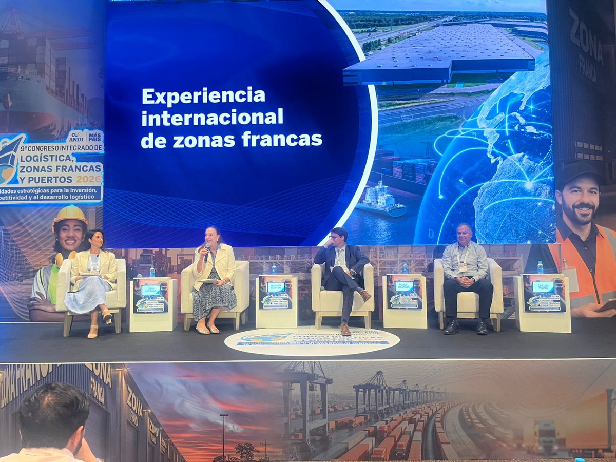 juan_opertti's tweet photo. Importancia y Rol de las #ZonasFrancas en America Latina y Caribe como nodos elegibles para la Inversion, Sostenibilidad y Empleo en tiempos complejos, es presentado en congreso @ANDI_Colombia. @CazabanLydia  CEO de @czfuy, destaca junto a colegas regionales el rol estratégico de las #ZonasFrancas en #Uruguay como centros de excelencia para la inversión, sostenibilidad y generación de empleo calificado. @asociacionZFA @UruguayXXI @mef_Uruguay @Latam_WFZO @azofras_cr @UniversidadORT