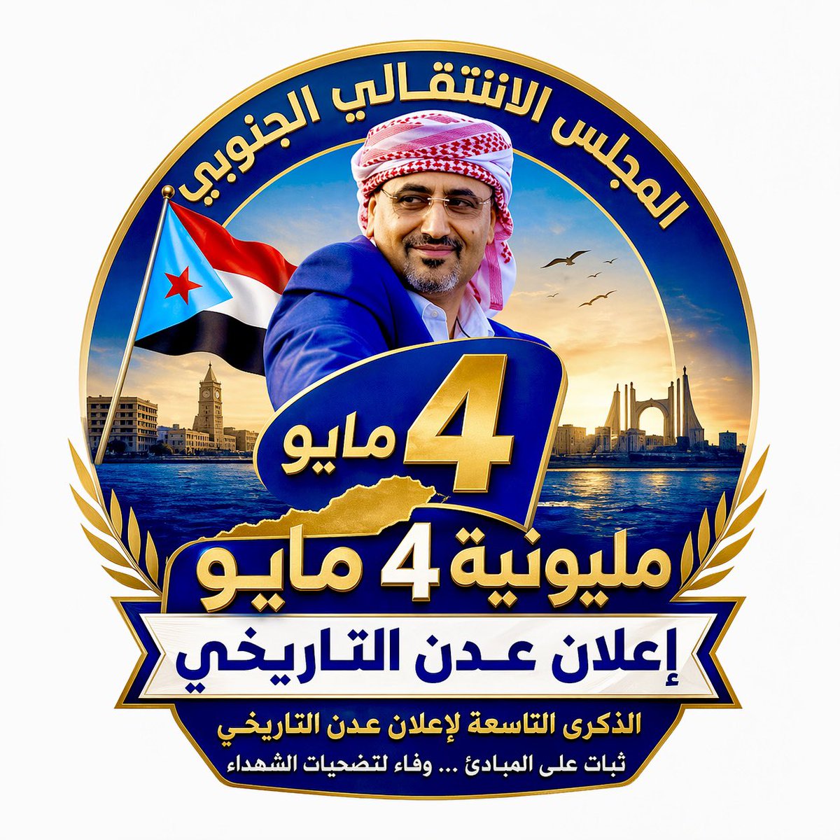 لن تكون مجرد مليونية .. بل قرار لإستفتاء شعبي أمام شعوب الأرض الحرة .. قرار شعبي يرفض وبقوة #العدوان_السعودي_الغاشم_على_الجنوب .. صرخة شعبية شجاعة في وجه الظلم والاستبداد السعودي الظالم
المشاركة في هذه الفعالية ليس اختياري .. المشاركة فرض على الجميع 
#تجديد_التفويض_للرئيس_عيدروس