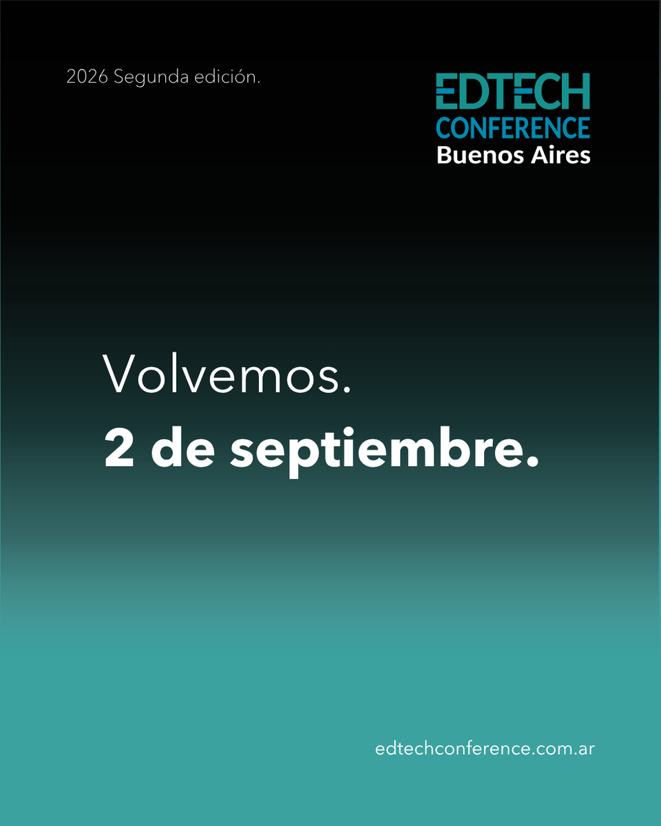 edtechconf_ar's tweet photo. Este año volvemos. Con más casos reales, más tecnología y más conversaciones que nos importan.

Los lugares son limitados. Registrate antes de que se agoten.

📅 2 de septiembre  |  Palermo Chico
🌐 https://t.co/N32ZqgTXJn https://t.co/CepamZopOs