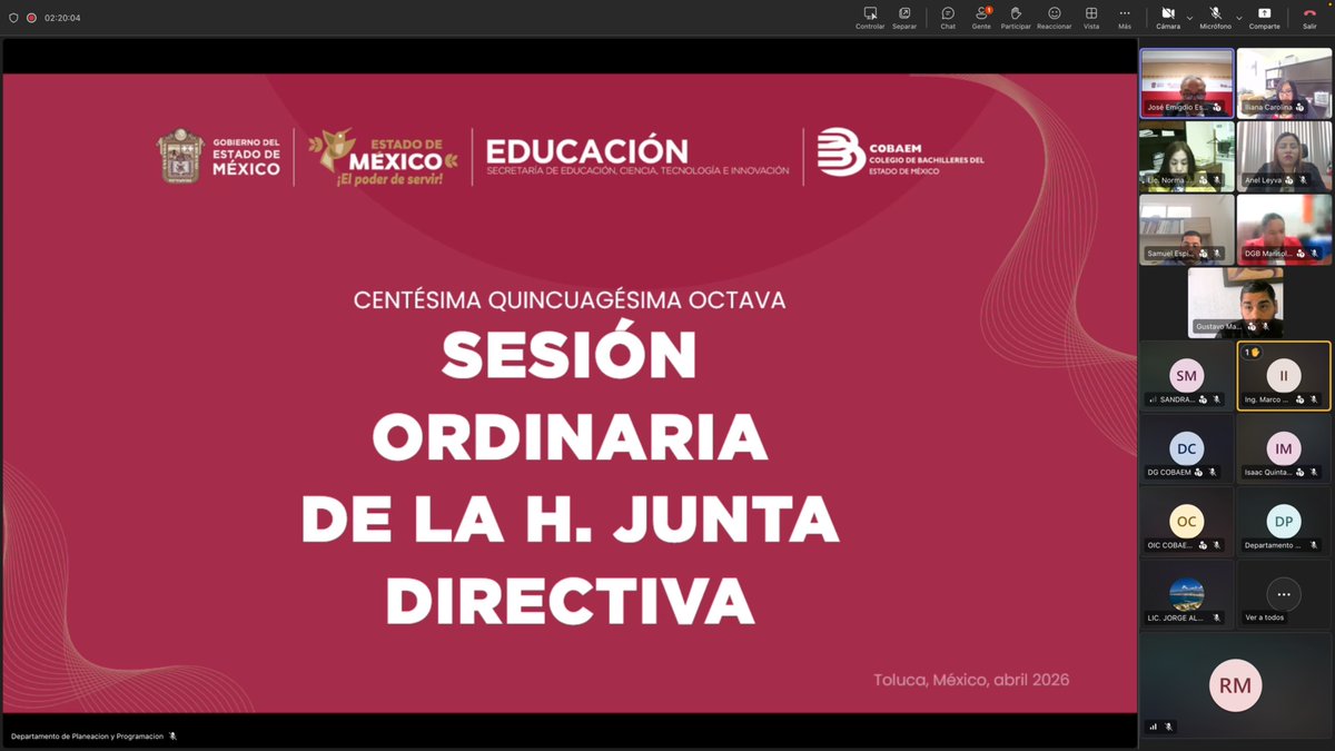 COBAEMex's tweet photo. Realizamos la 158ª Sesión Ordinaria de la H. Junta Directiva del #COBAEM. 🌟

Dimos seguimiento a acciones institucionales y al fortalecimiento del trabajo educativo en favor de las y los estudiantes. 👧 👦 📚

#SomosCOBAEM https://t.co/VZpCp7lG46
