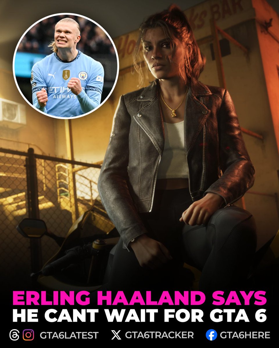 GTA6Tracker's tweet photo. Erling Haaland shared his excitement for GTA VI, saying he can’t wait to play the next installment. https://t.co/QaiyekBt3e