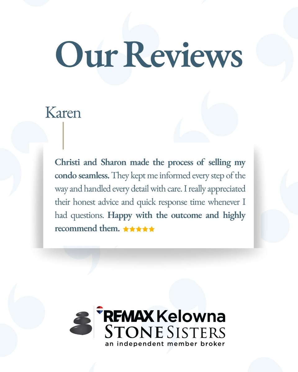 StoneSisters's tweet image. We’re so grateful for the incredible people we get to work with every day.

Thank you for trusting us to be part of your story.

Read more client stories here: stonesisters.com/about-stone-si…

#ClientLove #StoneSisters #Grateful #KelownaRealEstate