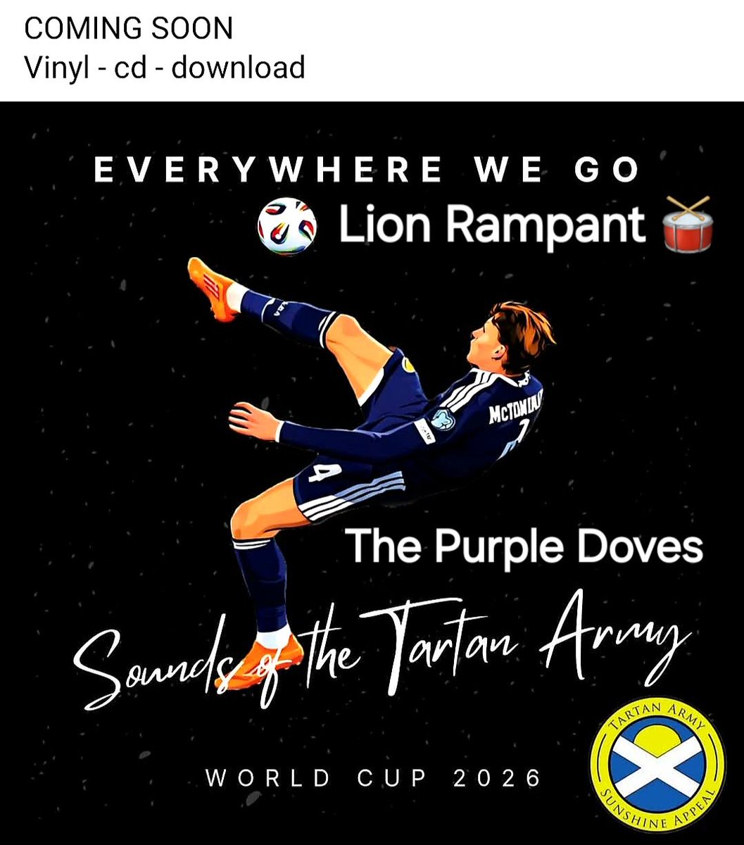 steviepopstar13's tweet image. @hampdenroarpod 
 The  Scotland World Cup 
anthem of the summer has landed 
#TartanArmy #HampdenRoar 
What’s more, we’re very proud to be partnered with the incredible  Scotland charity #TartanArmySunshineAppeal
open.spotify.com/album/3oFmvJ5Q…
youtu.be/5Y3nOo1l8E0?si…
hope you can Share