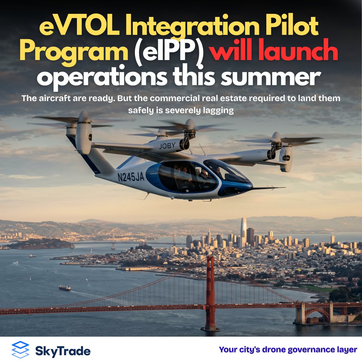 SkyTradeNetwork's tweet image. The US Government has just confirmed that the eVTOL Integration Pilot Program (eIPP) will launch operations this summer.

The aircraft are ready. But the commercial real estate required to land them safely is severely lagging.

#aam #commercialrealestate #urbanplanning