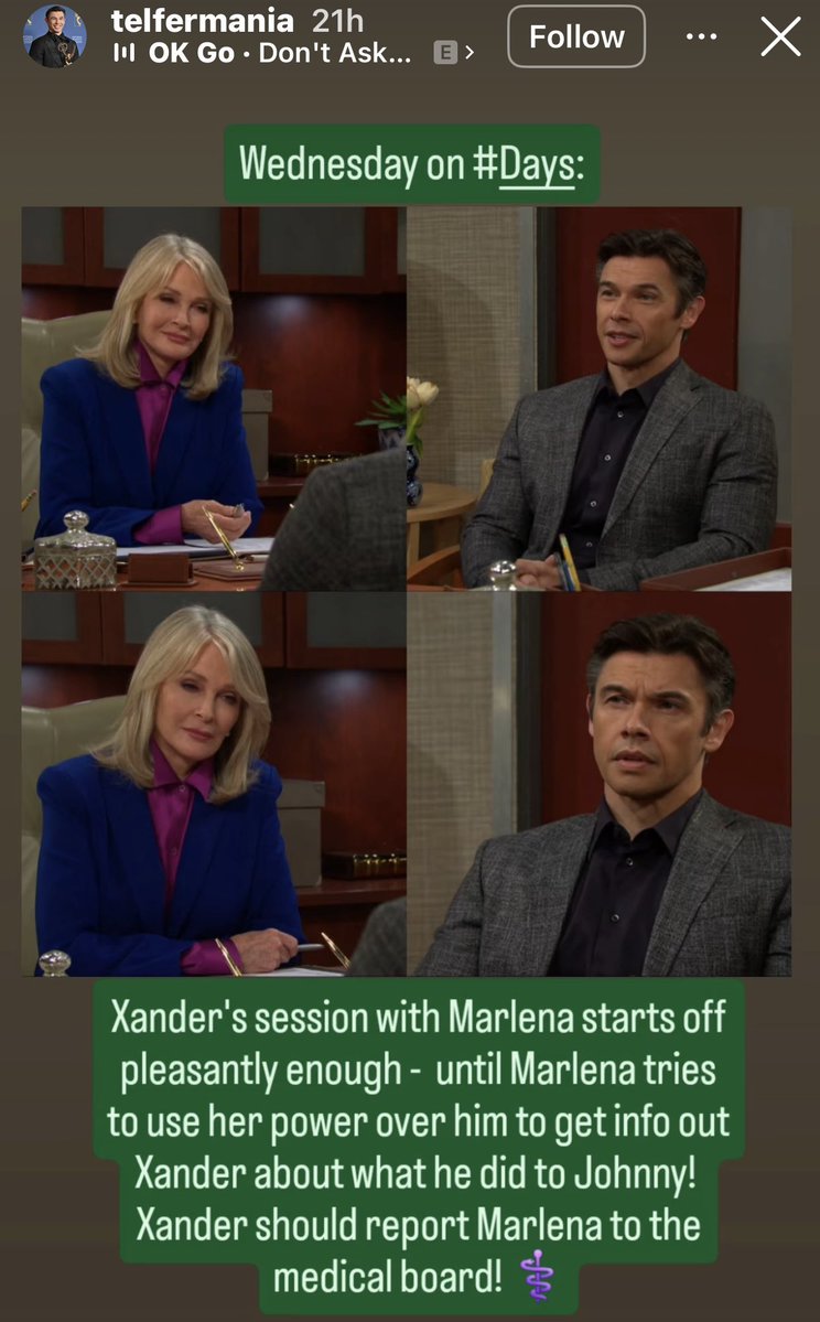 captainsteve111's tweet image. Xander literally shot and tried to straight up murder Marlena at her wedding no less. The least he can do is answer a few questions. @PaulTelfer #Days