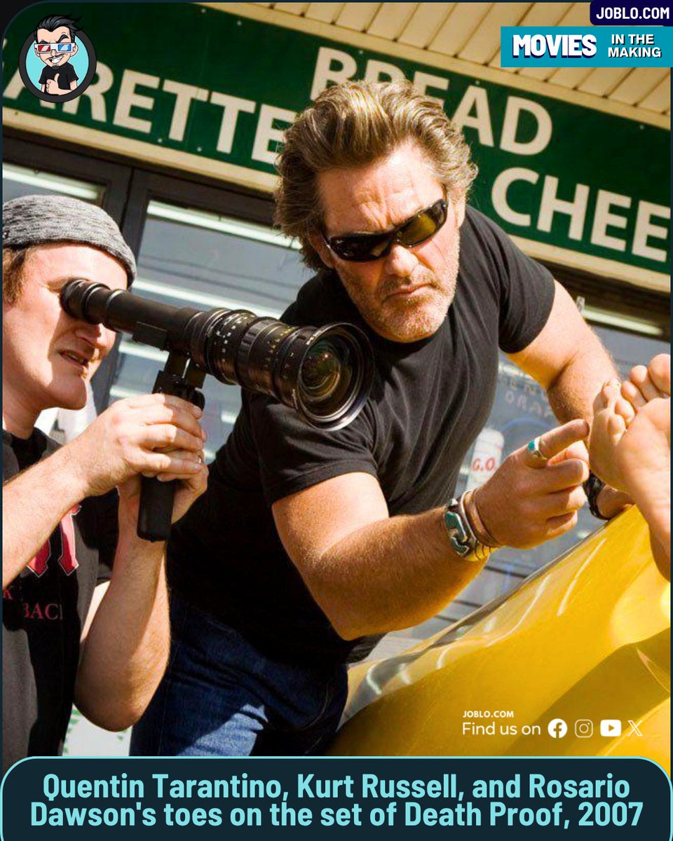 joblocom's tweet image. Behind The Scenes: Death Proof (2007)! 🎥 
 #DeathProof #BehindTheScenes #QuentinTarantino #KurtRussell #RosarioDawson