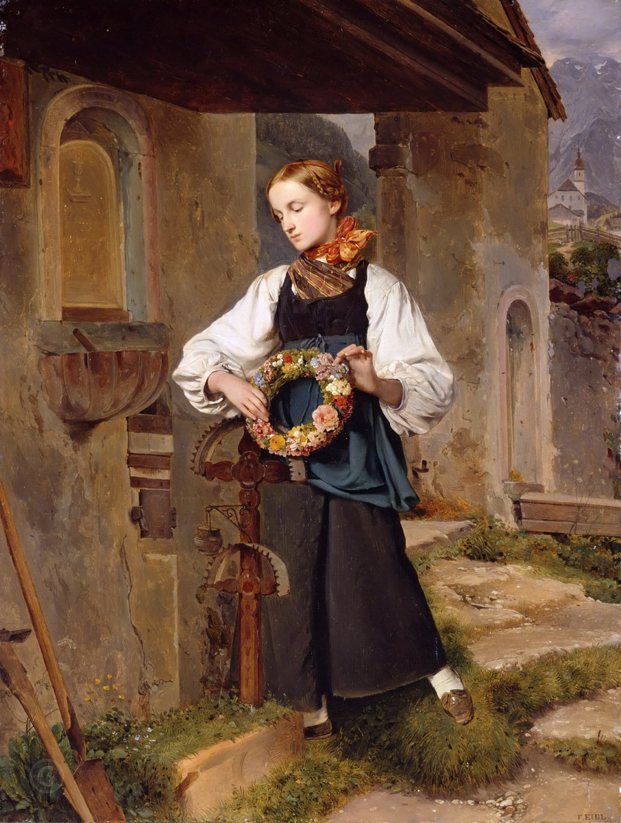 arte_angela's tweet image. FRANZ EYBL
Pintor Austríaco
1806-1880
"Niña Colocando una Guirnalda en una Tumba"