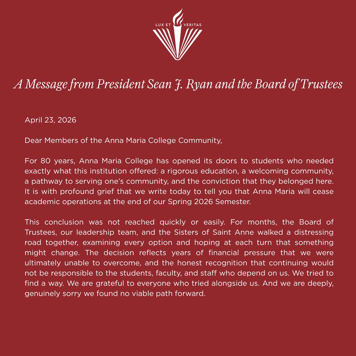 Anna Maria College tweet media
