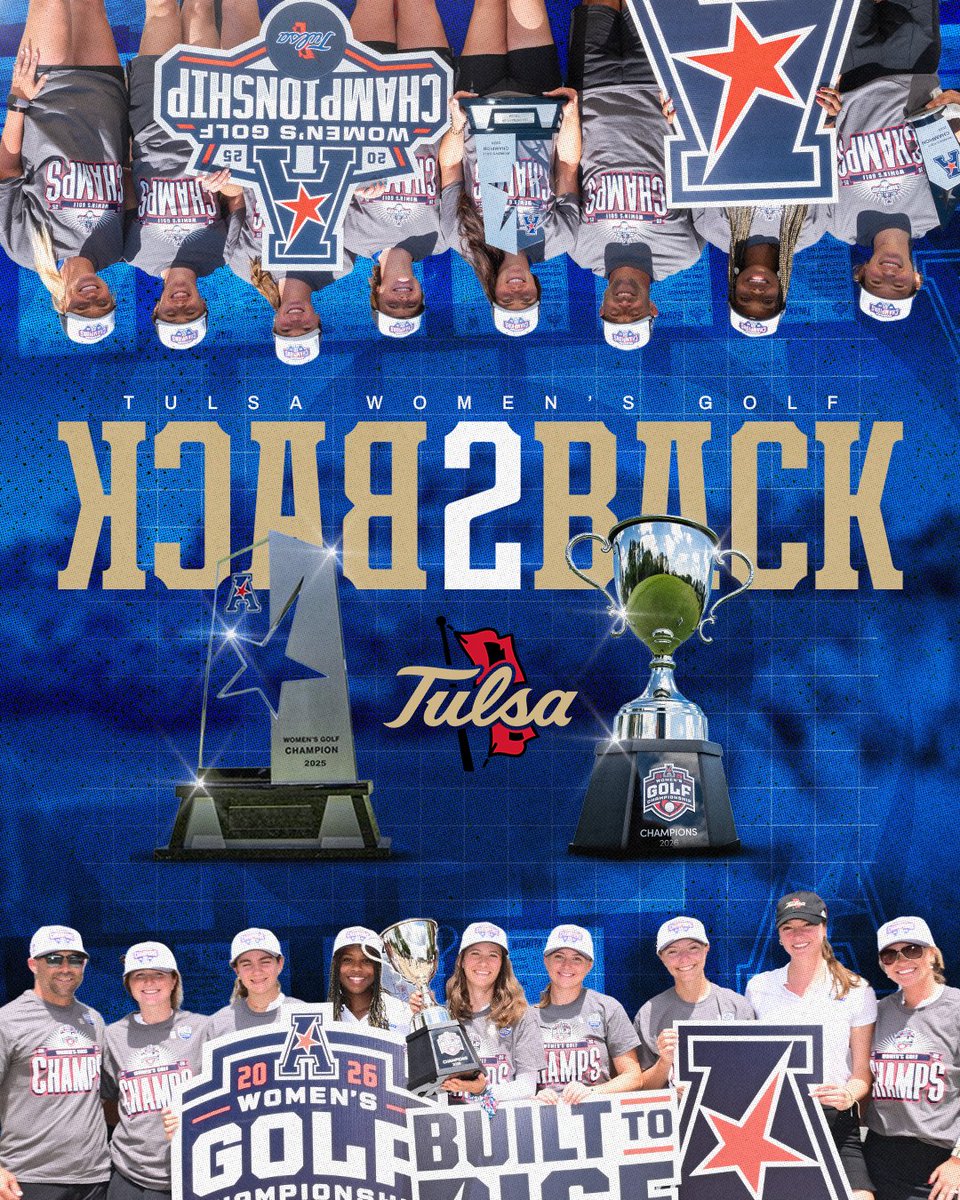 TulsaWGolf's tweet photo. Different year. Same result.

Back-to-back American Champions. 🏆

#ReignCane https://t.co/c5GC9padUl