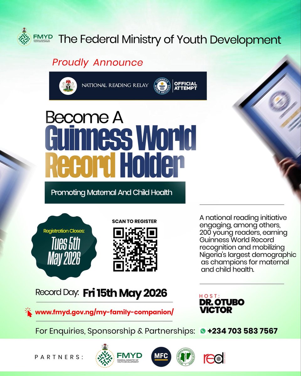Federal Ministry of Youth Development, Nigeria tweet media