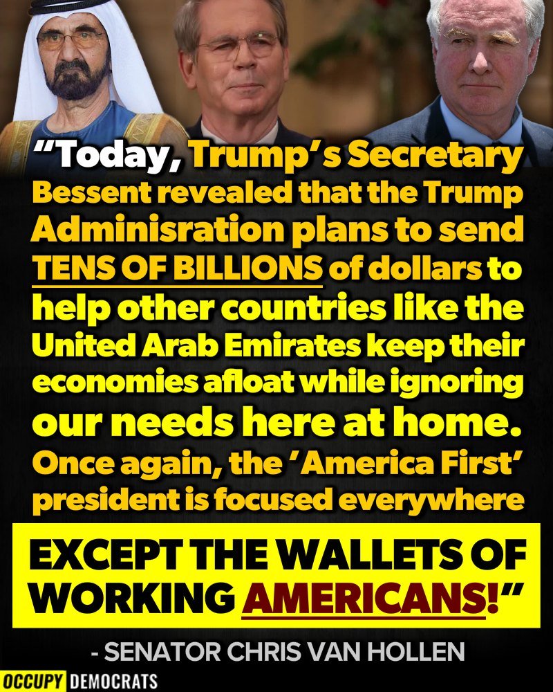 Now we are bailing out UAE billionaires but we no money for healthcare in America.