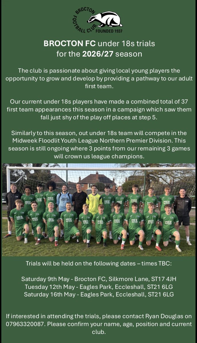 Trials for the 2026/27 season‼️
