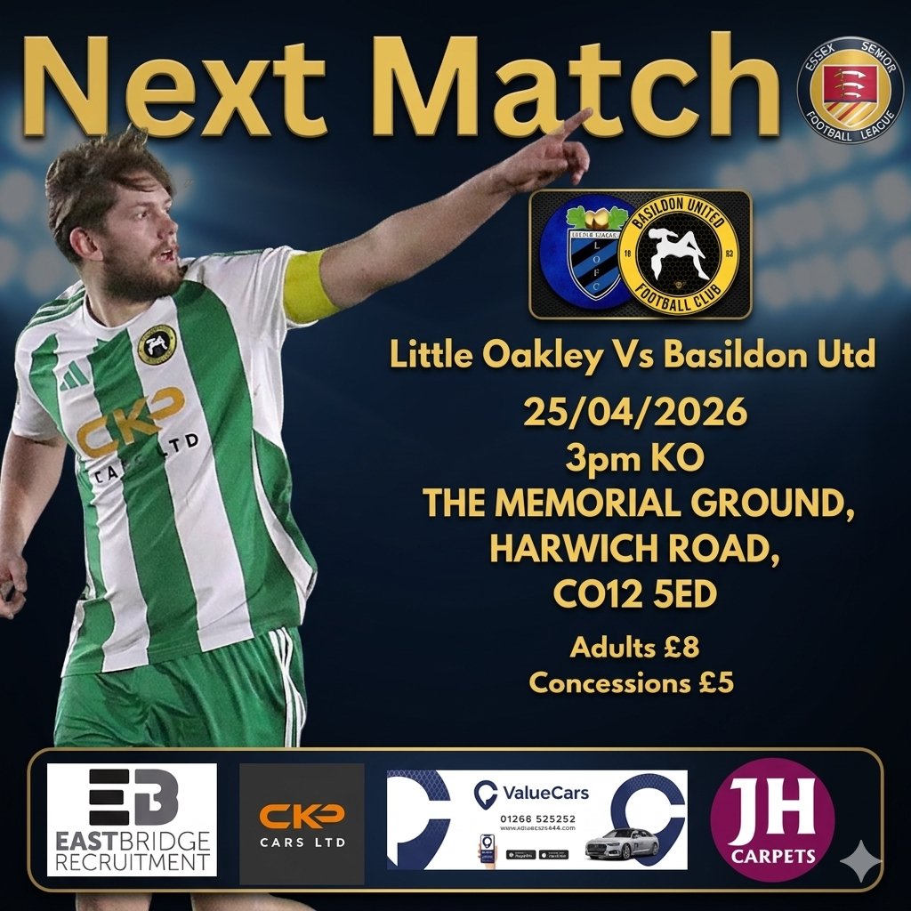 BasUtdFC's tweet photo. THE FINAL DAY. 🐝⚽️
We’re on the road to 
Little Oakley
 this Saturday for our season finale. Can we finish on a high!
🆚 Little Oakley (A)
🗓 Saturday, 25th April
🕒 3:00 PM KO
🏆 Essex Senior League
Up the Bees! 💛🖤
#UpTheBees #NonLeague #BasildonUnited https://t.co/pxvxE7Oonh