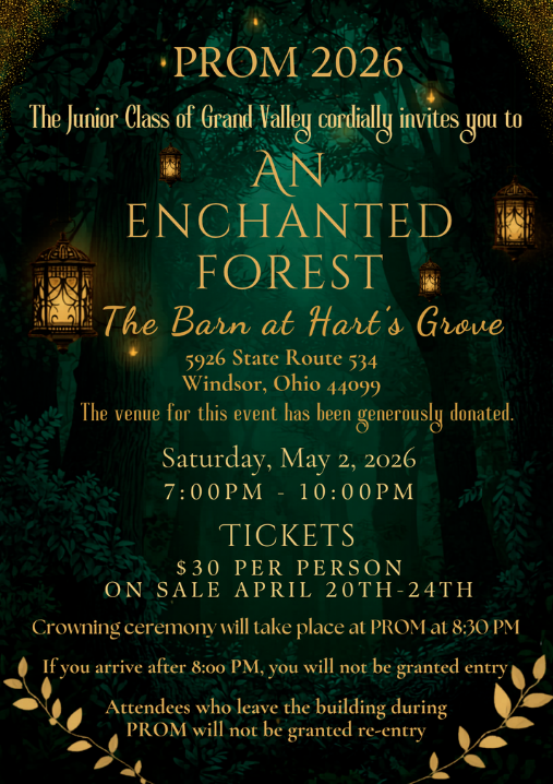 GVLocalSchools's tweet photo. Grand Valley High School!
Tomorrow is the last day to buy PROM tickets!
Tickets are $30 per person.
Cash or check payment is accepted (Made out to GVLS)
Tickets will be sold at lunch.
ATECH can pay with Mrs. Tager at the high school office. https://t.co/uZ08ED8CMS