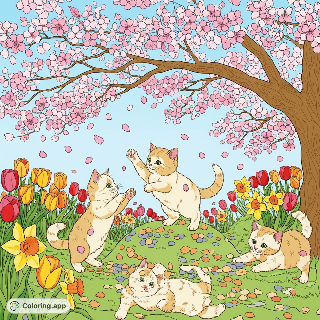coloringdotapp's tweet image. Kittens Playing Under Cherry Blossoms — see how vibrant it looks with color.

🎨 coloring.app/gallery/pages/…

#coloring #creativity #kittens #cherryblossoms