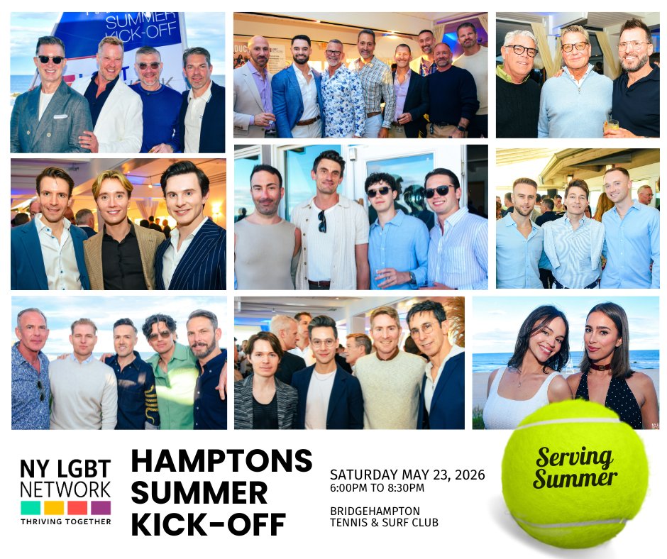 NYLGBTNetwork's tweet image. Less than 35 tickets left! Join us Saturday, May 23 for the @NYLGBTNetwork Hamptons Summer Kick-Off ☀️🏳️‍🌈 🤝 Sponsorships will remain available after tickets sell out!

🎟️ Learn more by visiting our website at lgbtnetwork.org/hamptons-summe…  #Hamptons #Summer #LGBTQ