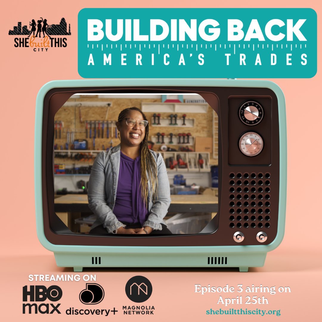 SheBuilThisCity's tweet image. We’re honored to be part of #BuildingBackAmericasTrades, a series that highlights the heart behind the skilled trades and the power of creating pathways to opportunity. #Episode3 airs April 25, and we’re proud to share a piece of @SheBuilThisCity’s story.