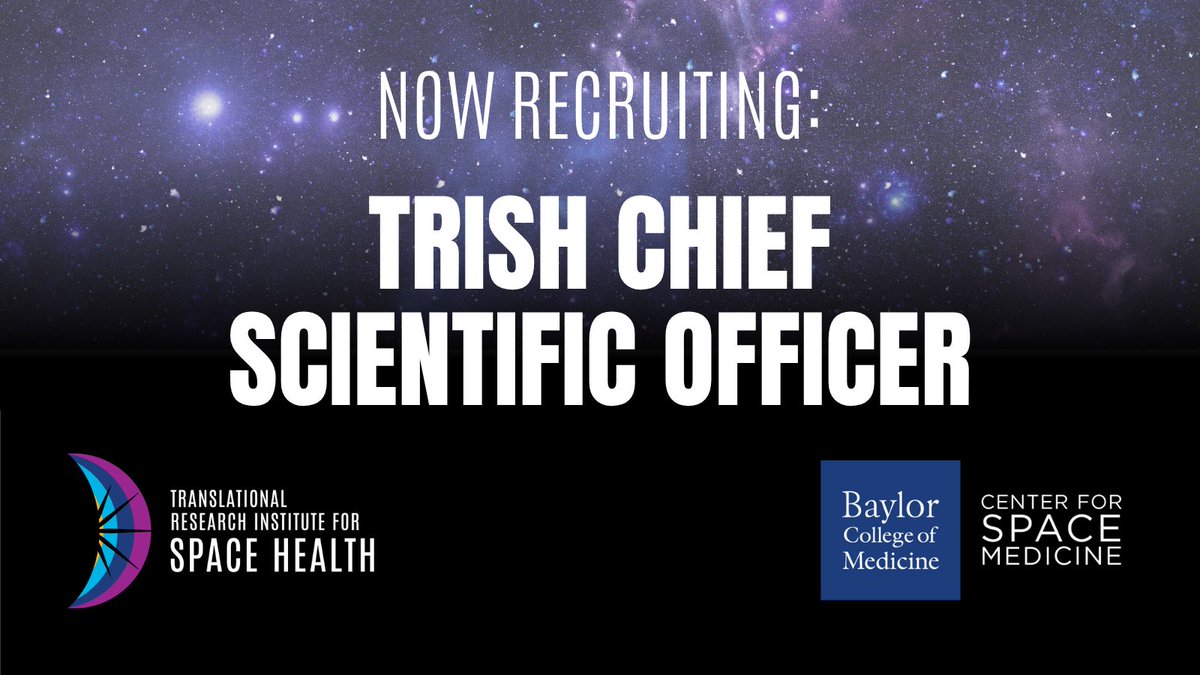 BCMSpaceHealth's tweet image. TRISH is recruiting a Chief Scientific Officer!

📍 Houston, TX

LEARN MORE AND APPLY: jobs.bcm.edu/job/Senior-Fac…

#JobOpportunity #SpaceHealth #Research #SpaceMedicine
Baylor College of Medicine is an Equal Opportunity/Affirmative Action/Equal Access Employer.