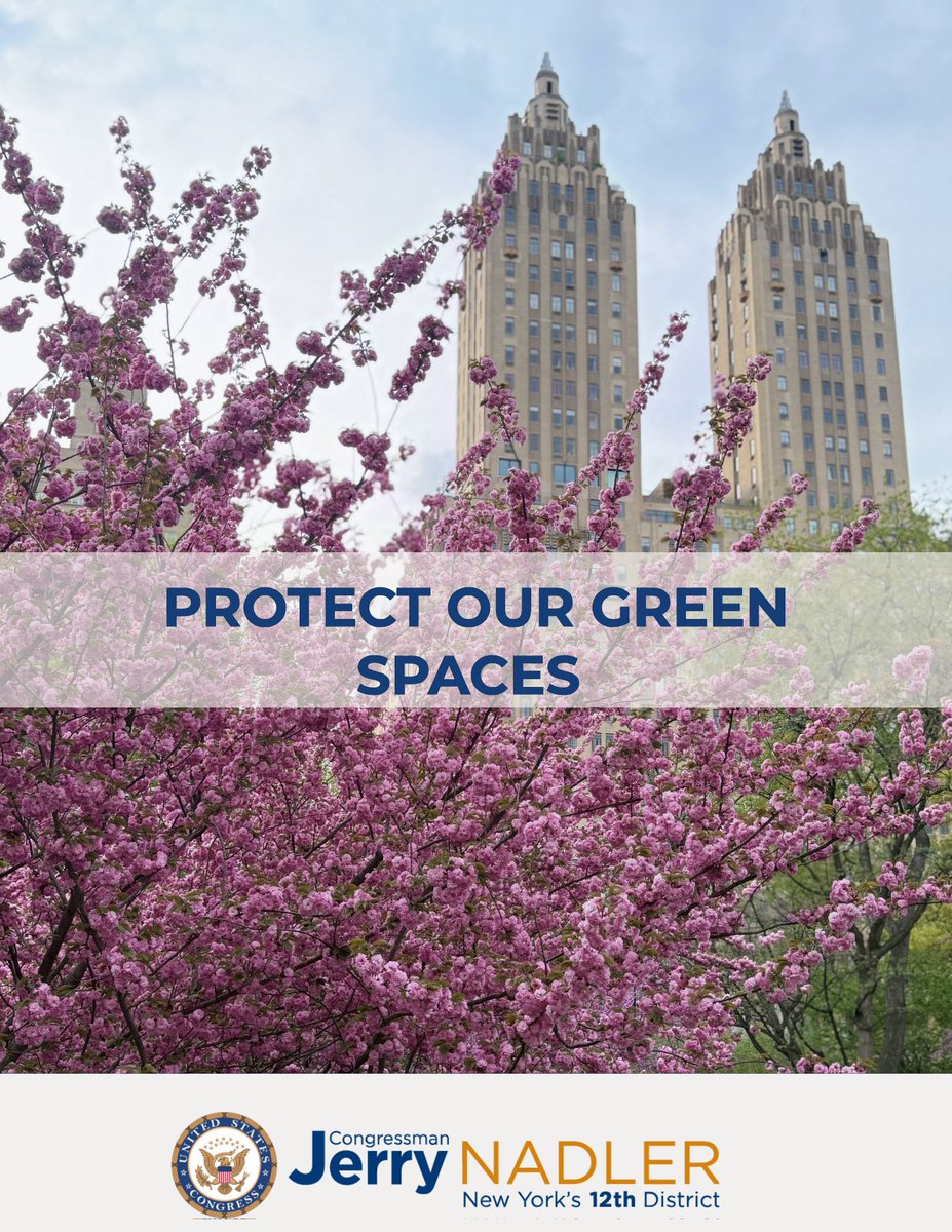 RepJerryNadler's tweet photo. #EarthWeek isn't just one week—it is a commitment to protecting our environment so our communities can enjoy natural spaces for generations to come.
This year, I secured millions of dollars in federal funding to protect and restore parks and outdoor spaces in New York's 12th district. From restoring the Central Park footpath to Hudson River Park facilities, I am proud to be making New York's green spaces safe and accessible for all.