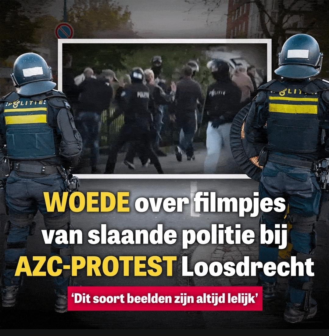Woede over filmpjes van slaande politie bij azc-protest in Loosdrecht