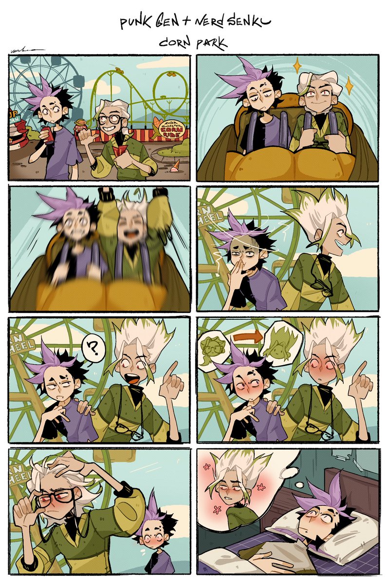 punk!gen x nerd!senku au

#DrSTONE #sengen #gensen