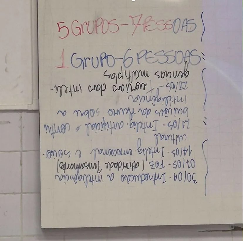 minha professora so escreve de ponta cabeça