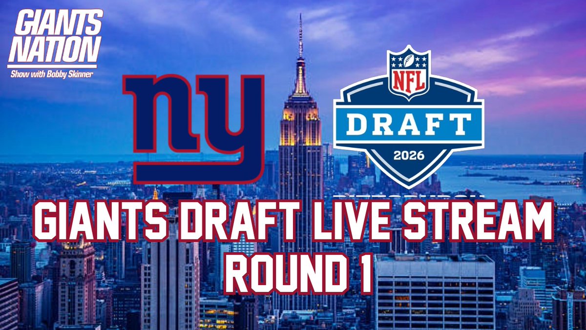 BobbySkinner_'s tweet photo. Live at 7:00 EST for the 1st Round for the 1st Round!

NEW YORK GIANTS PICK AT 5 &amp; 10!!!

https://t.co/9oZRqAXXim https://t.co/8wrODmI1jz