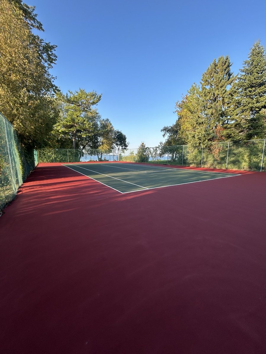 gtsealcoating's tweet photo. We finished this Suttons Bay resurfacing last fall, using specialized processes to handle lakeside humidity and UV. Now booking for Spring!
✅ Leveling
✅ Acrylic finishes
✅ Precision striping
#SuttonsBay #Tennis https://t.co/xt4ZV9MNc4