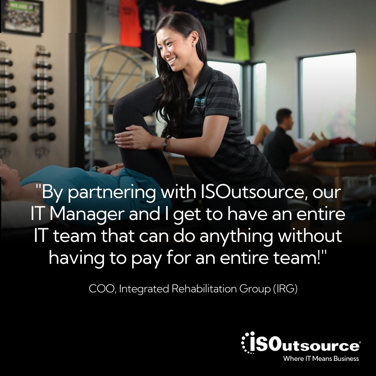 ISOutsource's tweet photo. #ClientHighlight
Read how with ISOutsource's help, Integrated Rehabilitation Group gained a flexible IT partner that supports growth, protects sensitive data, and expands its in-house capabilities: https://t.co/NH5cbaf8Wd https://t.co/bk0zxOheBj