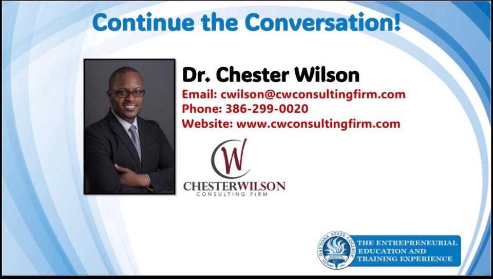 theCWCF's tweet photo. Today I served as the presenter for Daytona State College’s Entrepreneurial Education and Training Experience.
I enjoyed conversing about ways to generate revenue, grow brands &amp; use the skills in their hands.
#DrWilsonSpeaks #Entrepreneurship #SerialEntrepreneur #ILoveMakingMoney https://t.co/zoENw0HYlc