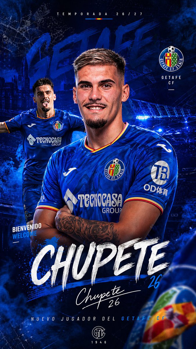 periodismov86r's tweet photo. EXCLUSIVA | Chupete, nuevo jugador del Getafe 26/27‼️

Según fuentes cercanas al jugador, el Getafe CF ha cerrado el fichaje de “Chupete” para la temporada 2026/27. El delantero llega como apuesta de futuro y pieza clave en el nuevo proyecto azulón. 🔵 https://t.co/xj1iEtnNDn