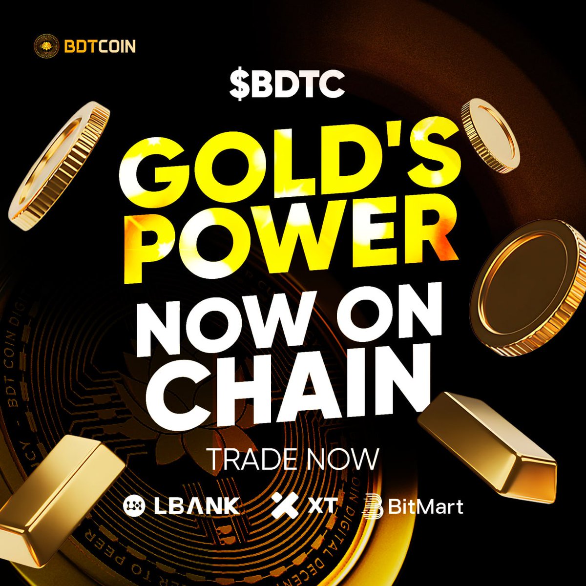 bdtcoiner's tweet image. 🪙 $BDTC: GOLD'S POWER, NOW ON-CHAIN

Gold earned trust over centuries.
BDTC brings that power into digital motion.

🟡 Backed by redeemable physical gold in audited vaults
🟡 Secured by Proof-of-Work, every coin earned on-chain
🟡 On-chain transparency for reserves and supply
🟡