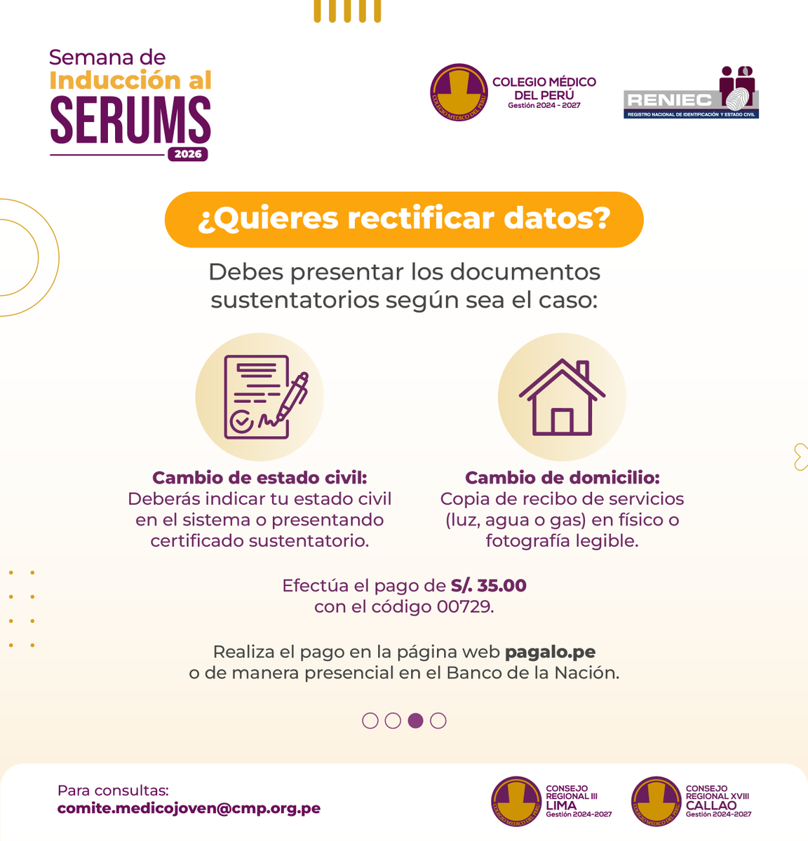 CMP_PERU's tweet image. ⚠️ Importante: Contar con el DNI electrónico vigente es un requisito clave para el proceso SERUMS.

➡️ Conoce los requisitos según el tipo de trámite en este carrusel.

#SERUMS2026 #CMP #CampañaDNIElectrónico
