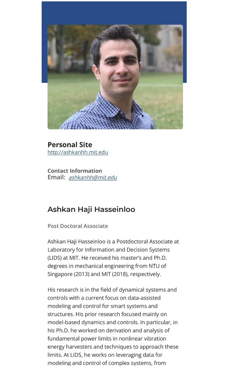 LuCiFeRuqdx's tweet image. These information are publicly available

Ashkan Haji Hosseinloo lives in Cambridge, Massachusetts, and works and conducts research at the laboratory of the Massachusetts Institute of Technology (MIT). He is the son of Nasser Haji Hosseinloo, a former commander of the terrorist