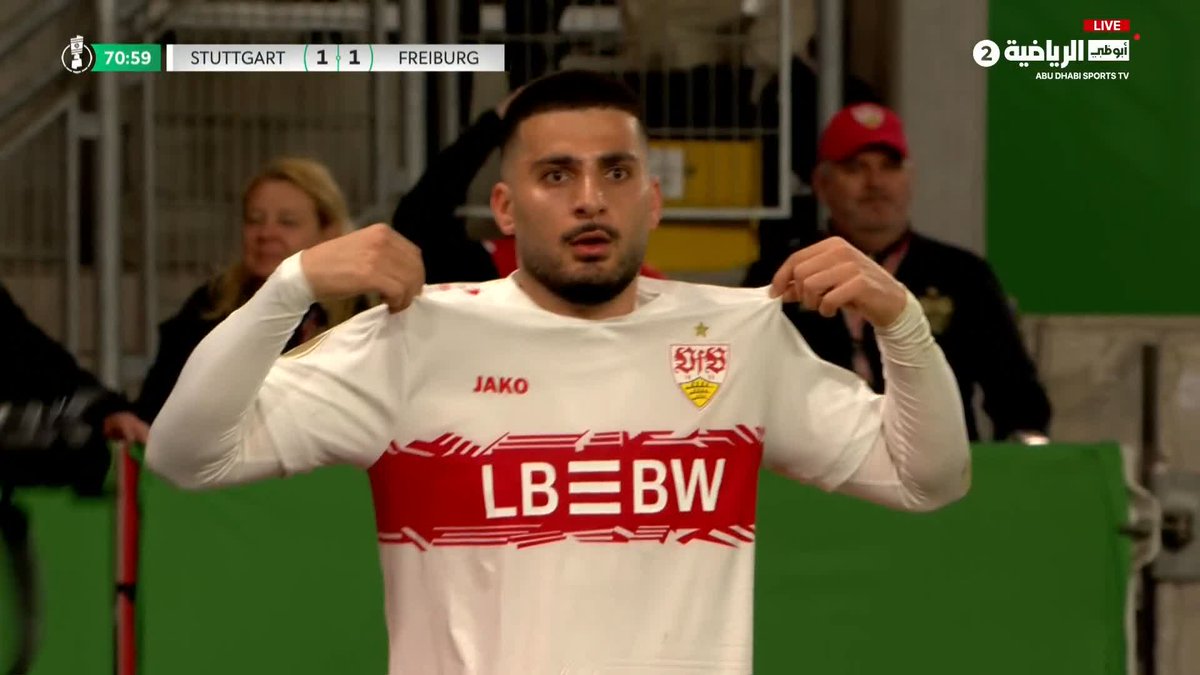 التعادل لشتوتغارت! انطلاقة مثالية وتمريره حاسمة رائعة من بلال الخانوس. أونداف يترجمها لهدف في الشباك! شتوتغارت 1 1 فرايبورغ 