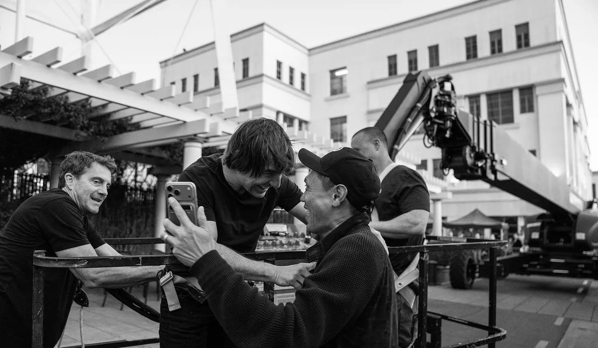 Tom Cruise on top of the water tower at the Paramount lot for #Cinemacon. 
#TomCruise