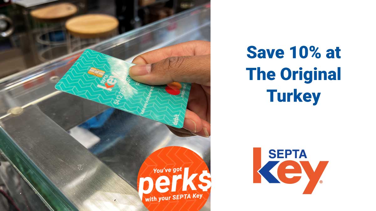 SEPTAPHILLY's tweet image. Perk Alert! Save 10% when you flash your SEPTA Key card at The Original Turkey 🦃 in @RdgTerminalMkt: wwww.septa.org/perks/the-orig…! #ISEPTAPHILLY #Perks