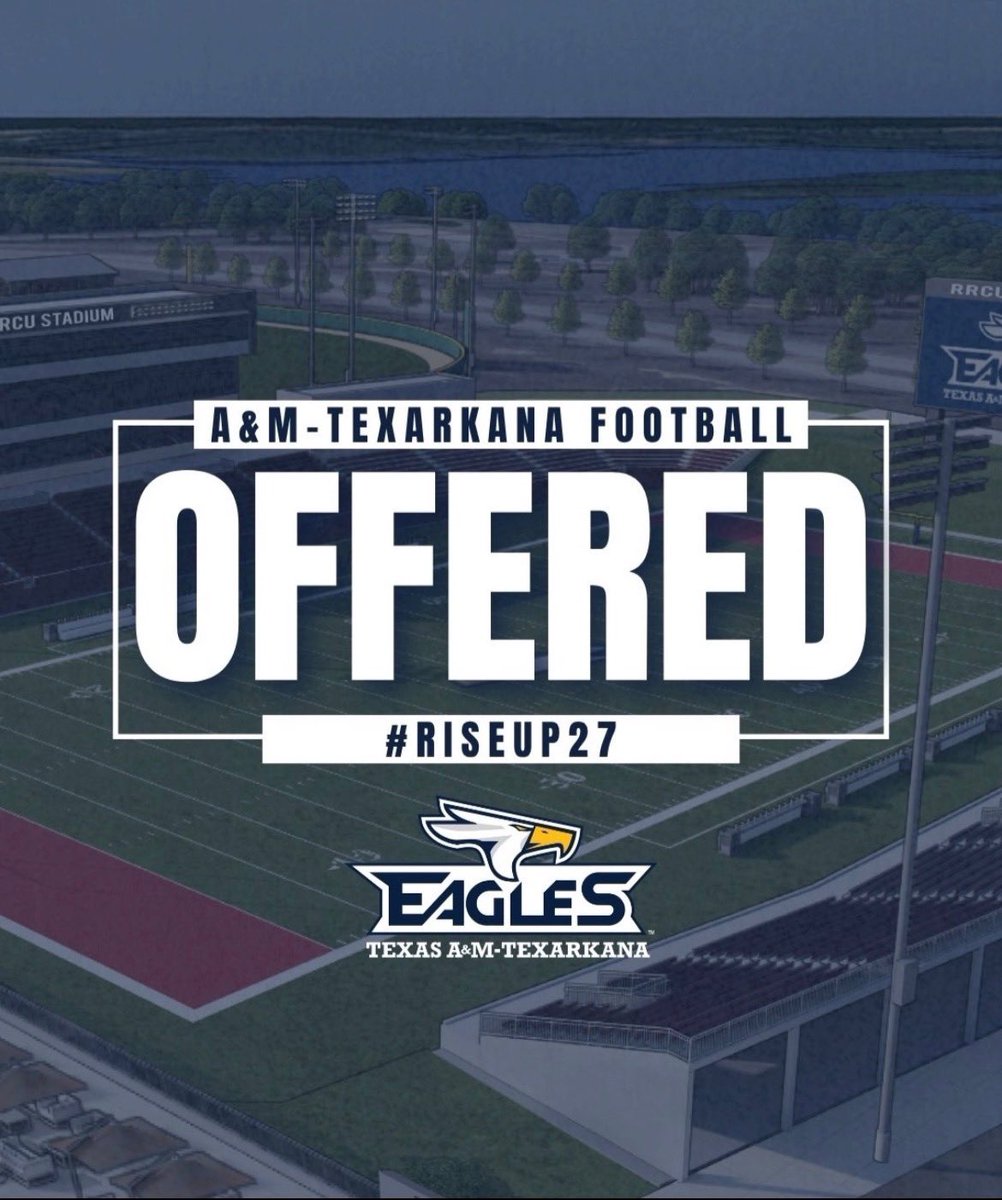 After a great conversation with <a href="/COACHJMACRB/">Jourdan McNeill</a> I am blessed to receive my 3rd offer from Texas A&amp;M TK #agtg #riseup27 
<a href="/Lettfootball/">Rowlett Eagle Football</a> 
<a href="/JamesMayden/">Coach James Mayden</a> 
<a href="/TFloss32/">Todd Glawson</a>