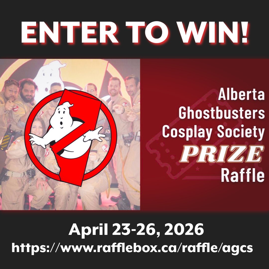 ABGhostbusters's tweet photo. 🚨 RAFFLE ALERT 🚨 Show your support for the Alberta Children's Hospital Foundation and enter to win at https://t.co/jKvRSZ8yYA 👏 Winners will be drawn at 5:15 p.m. on Sunday, April 26, 2026. 🚫👻 Must be 18+ and a resident of Alberta. https://t.co/7N1CD60Vci