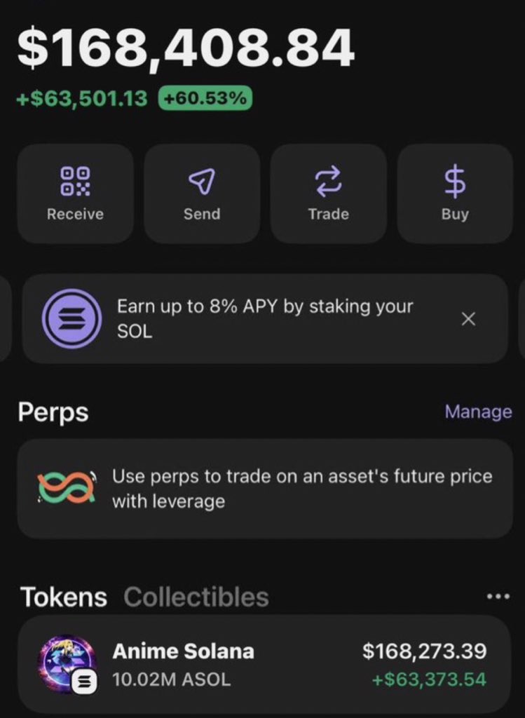 $aSOL is skyrocketing 🚀🚀
Massive profits printing inside my alpha TG 💰💥

If you were in, your copy trade would be sitting in the same gains.

Don’t miss the next setup.
DM to get in early.

CA: 5HHaniUPWiDynjgQ8hZirp9MWZCzHvL9xw6fYSbfpump