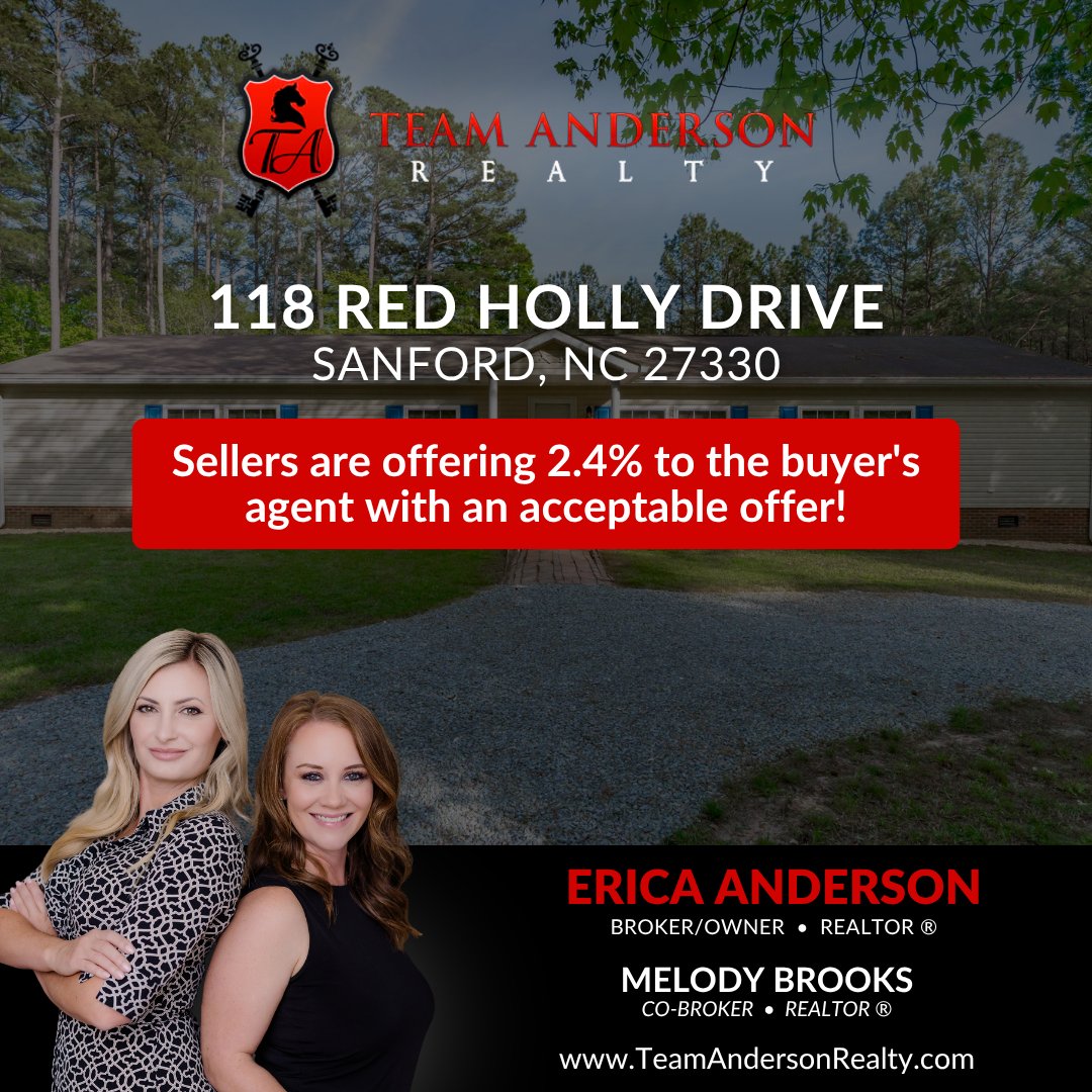 TeamARealEstate's tweet image. JUST LISTED! One level living on 2 acres with saltwater pool.
118 Red Holly Drive, Sanford, NC 27330
Offered at $325,000
tinyurl.com/47ckhsmt
#primaryonmain #pool #outdoorliving #kitchenisland #TeamAndersonRealty