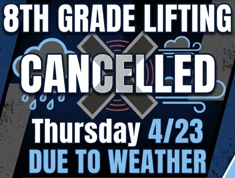 LSBvolleyball's tweet photo. 8th grade lifting is cancelled this afternoon due to weather. Please spread the word around. https://t.co/FOrrTuPCKu