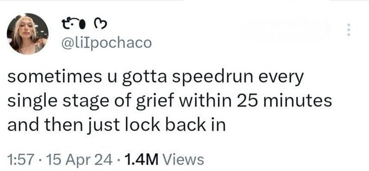 grace every time he gets a new memory in the middle of doing something important