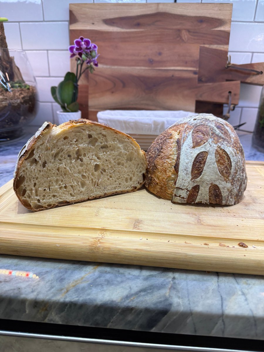randomname7700's tweet image. All the practicing I’ve been doing is paying off!  I’ve finally started knowing what to look for rather than the clock!  #Sourdough #Beginner