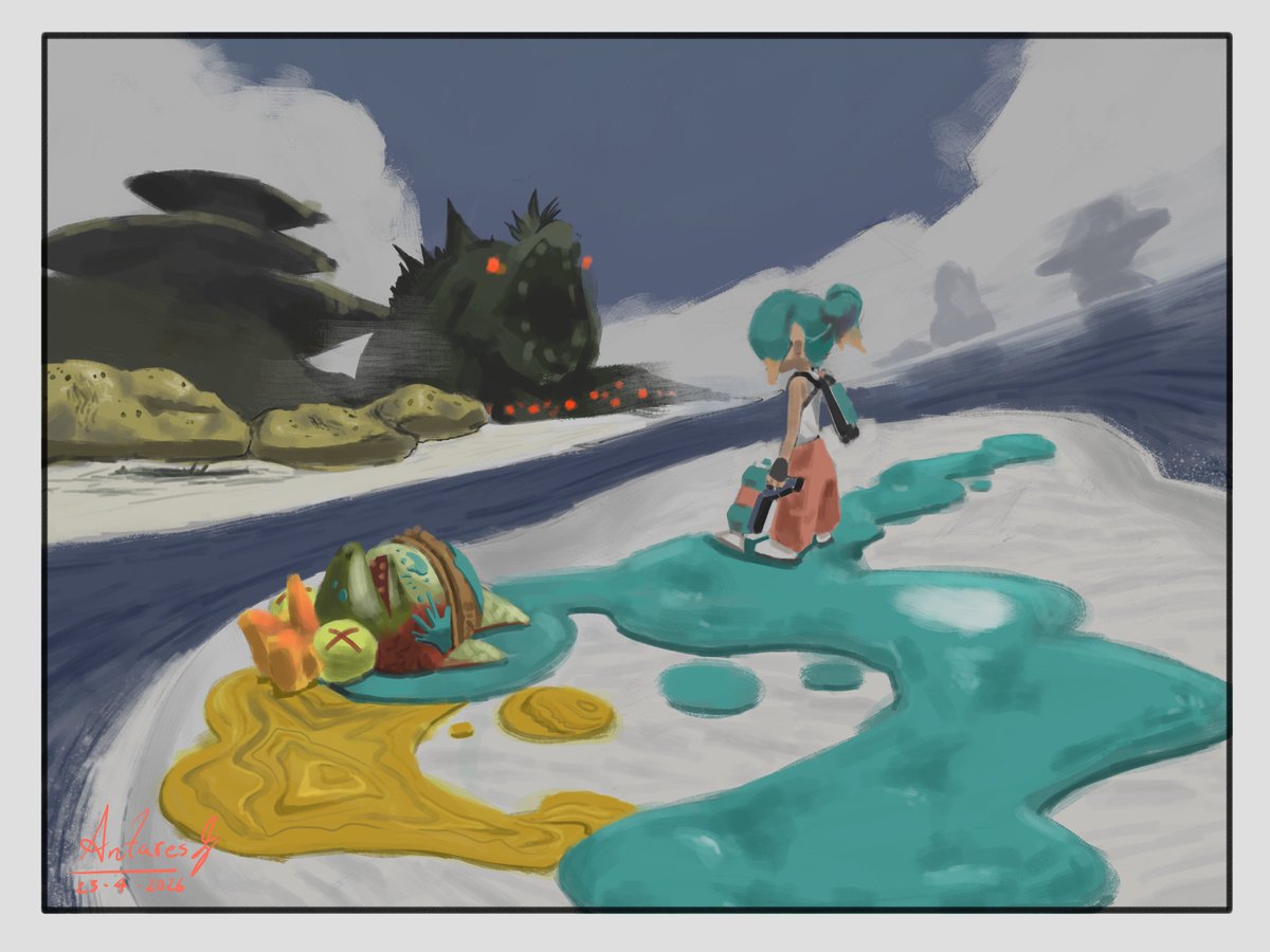 AntaresArt888's tweet image. I'm a fan of splatoon soo I made a quick draw for Splatoon Raiders. (also for practicing the use of color)I can't wait for the game to come out!
#Splatoon #fanartㅤㅤㅤㅤ #digitalart #splatoonArt