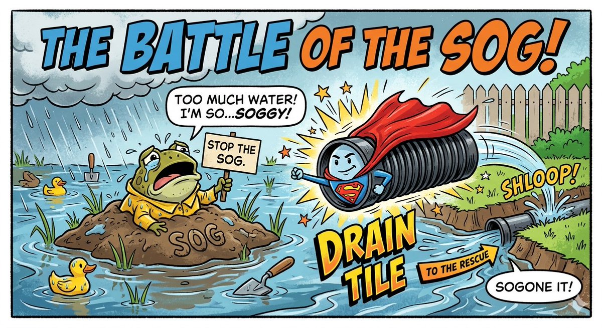 rocksnroots's tweet image. 💦STOP THE SOG!💦
Shoutout to the hardest worker on the property that literally nobody ever sees. 🕵️‍♂️DRAIN TILE is the secret agent in your yard.  It eliminates persistent puddles and muddy spots that ruin landscaping and attract mosquitoes.  #Landscaping #DrainTile #YardDrainage