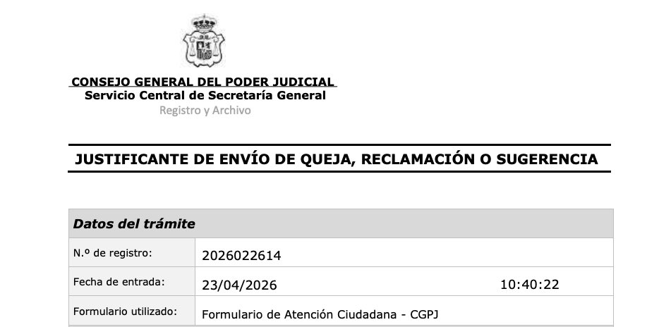 <a href="/rtvenoticias/">RTVE Noticias</a> Nosotras acabamos de interponer una. 

PD: Vosotras también podéis hacerlo aquí (dirigiéndola a la sección de violencia sobre la mujer del tribunal de instancia de Madrid, plaza número 8): 

poderjudicial.es/cgpj/es/Servic…