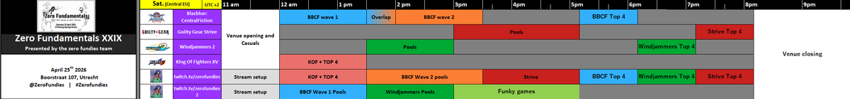 ZeroFundies's tweet photo. 2 for 2 with timely schedules, without delay here is the schedule for Zero Fundamentals XXIX!

May all public transports and brackets be blessed with good times! See you Saturday!

"Only a few more places left! Sign up below ⬇️" https://t.co/1FGhktEWcG