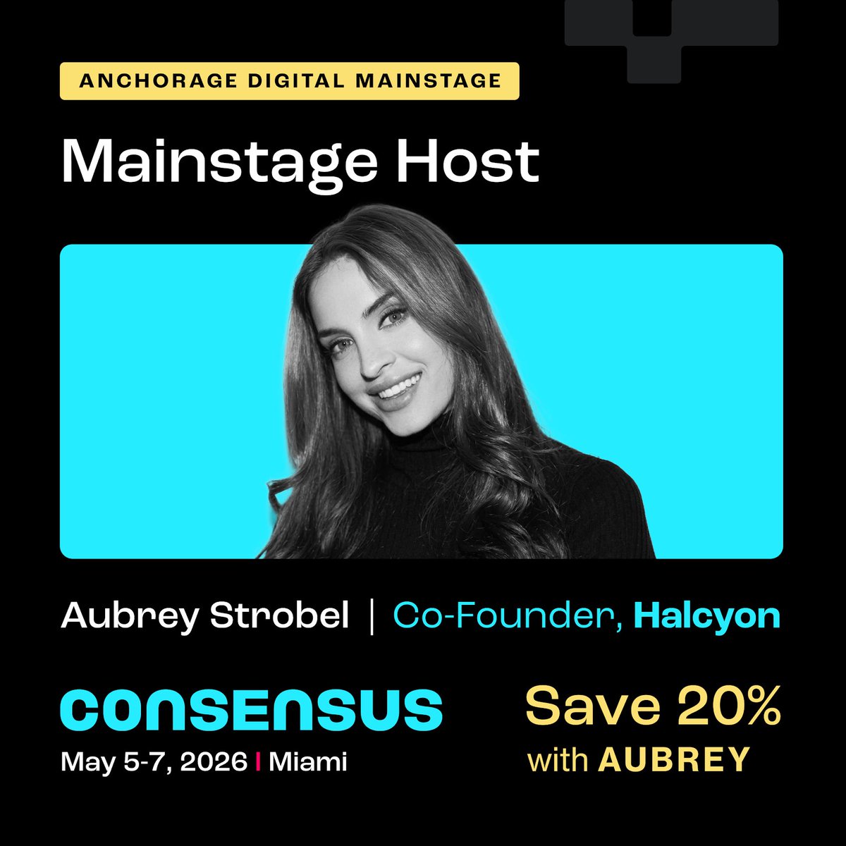 aubreystrobel's tweet photo. Excited to share that I will be emceeing @consensus2026 in Miami! 

It’s gonna be an incredible event. Hope to see you there! https://t.co/UbpFMZIE7z