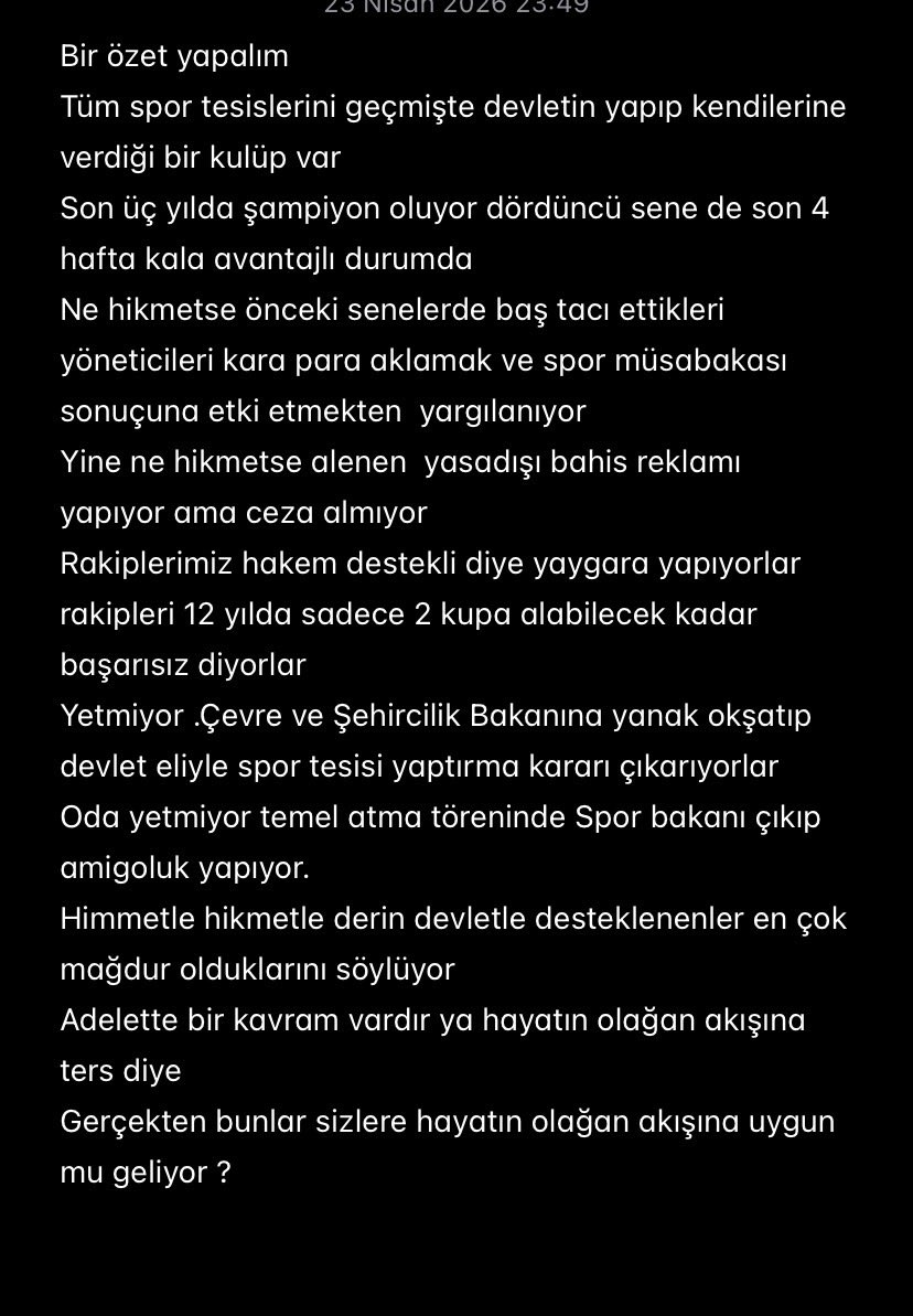 m_oguz05's tweet photo. Benimki sadece bir soru ?
@TFF_Org @GalatasaraySK @OA_BAK @murat_kurum @ersinduzen @yagosabuncuoglu @sadettinsaran @Fenerbahce https://t.co/fdnfDeBMuq